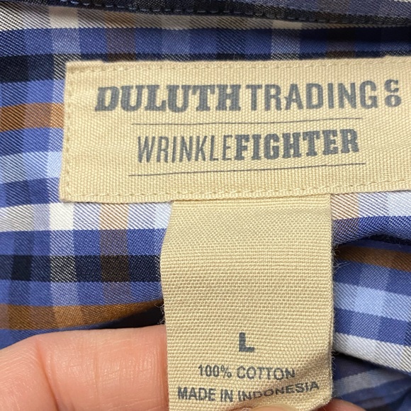 EUC Mens Duluth Trading Co L/S Wrinkle Fighter Button Down Shirt SZ L - Picture 4 of 5